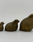 Vintage Brass Quail Family- A Three Piece Set