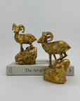 Vintage Brass Mountain Rams-A Pair