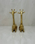 Vintage Brass Sitting Giraffes-A Pair