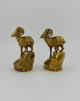 Vintage Brass Mountain Rams-A Pair