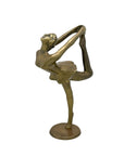 Vintage Brass Ballerina Statue – 12” Tall Mid-Century Ballet Dancer Figurine