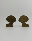 Rare Mid-Century Modern Brass Kissing Profile Sculptures-A Pair