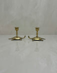 Vintage Brass Turtle Candlestick Holders- A Pair of