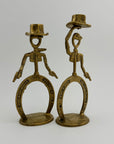 Cowboy Brass Candlestick Holders- A Pair