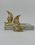 Vintage Brass “Man in the Moon” Figurines – Set of 2