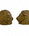 Vintage Brass Lion Bookends- A Pair