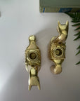 Vintage Brass Trojan Horse Candlestick Holders-A Pair
