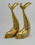 Vintage Brass Dolphin Sculptures- A Pair by Dolbi Cashier-14”
