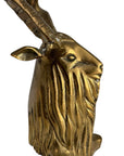 Vintage Brass Antelope with Spiral Horns