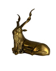 Vintage Brass Antelope with Spiral Horns
