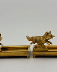 Vintage Brass Fox Trinket Dish-A Pair