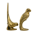 Large Vintage Brass Parrots-A Pair