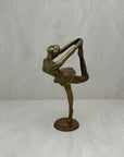 Vintage Brass Ballerina Statue – 12” Tall Mid-Century Ballet Dancer Figurine