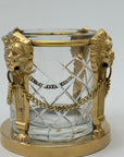 Pair of Vintage Andrea by Sadek Brass & Crystal Candle Holders