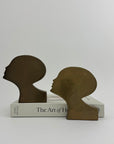 Rare Mid-Century Modern Brass Kissing Profile Sculptures-A Pair