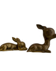 Vintage Brass Resting Deer Pair