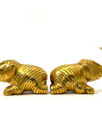 Vintage Brass Elephant Candle Holders | Lucky Trunk Pair