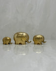 Vintage Brass Elephant Family-A Set of Three