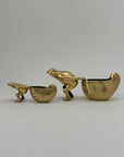 Charming Vintage Brass Frog & Snail Planters – Whimsical Duo