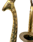 Vintage Brass Giraffe Candle Holders | Mid-Century Modern Safari Glam Pair
