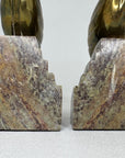 Nora Fenton Cardinal Brass and Marble Bookends
