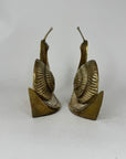 Vintage Brass MCM Split Snail Bookends-A Pair