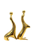 Vintage Brass Sea Lions | Abstract Mid-Century Modern Sculptural Pair