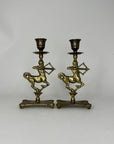 Vintage Brass Centaur Candlestick Holders – Mythological Archer Sagittarius Candleholders – Hollywood Regency Decor – Pair