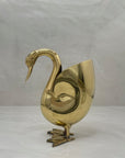 Vintage Brass Duck Planter