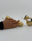 Pretty Brass Ballerina Slippers -A Pair