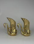 Vintage Brass Swan Vase / Cachepots (6.5”)