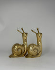 Vintage Brass MCM Snail Bookends-A Pair