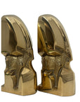 Mid-Century Modern Brass Gazelle Sculptures – Abstract Antelope Bookends