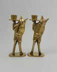 Pair of Vintage Brass Pig Candleholders – Dressed to Impress