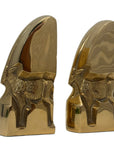 Mid-Century Modern Brass Gazelle Sculptures – Abstract Antelope Bookends
