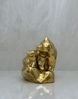 Vintage Brass Mama Bear and Cub on Rock