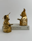 Vintage Brass Reading Pigs – Set of 2