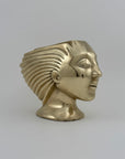 Rare Vintage Dolbi Cashier Brass Woman Head Sculpture – Flowing Hair Bust, 10 lbs