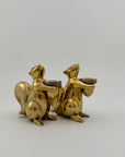 Bronze Squirrel Candleholders-A Pair