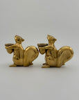 Bronze Squirrel Candleholders-A Pair