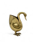 Vintage Brass Duck Planter