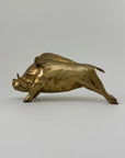 Vintage Brass Warthog Sculpture – Large & Substantial 14” Statement Piece (4.4 lbs)