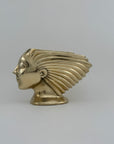 Rare Vintage Dolbi Cashier Brass Woman Head Sculpture – Flowing Hair Bust, 10 lbs