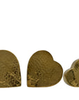 Vintage Brass Hammered Heart Shaped Vases/Planters- A Set of Three by Hosley