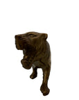 Vintage Brass Tiger Figurine – Mid-Century Modern Roaring Jungle Cat (15”)