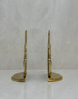 Vintage Brass Bookends of Girl Sleeping in Moon- A Pair