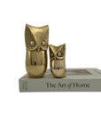 Vintage Brass Owl and Owlet-Pair