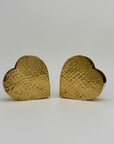 Vintage Brass Hammered Heart Shaped Vases/Planters- A Set of Three by Hosley