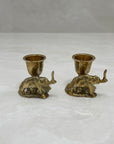 Vintage Brass Elephant Candlestick Holders-A Pair