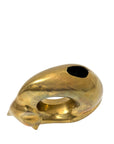 Rare Vintage Brass Ikebana Vase – Sleeping Cat Form | Mid-Century Modern Sculptural Art Vessel